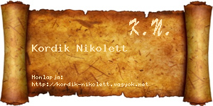 Kordik Nikolett névjegykártya