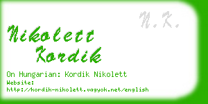 nikolett kordik business card